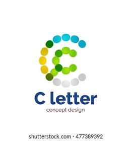 Vector modern minimalistic dotted letter concept logo template, abstract business icon