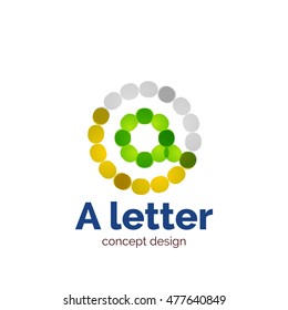 Vector modern minimalistic dotted letter concept logo template, abstract business icon