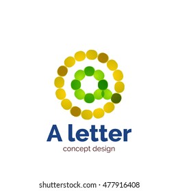 Vector modern minimalistic dotted letter concept logo template, abstract business icon