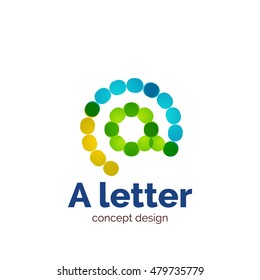 Vector modern minimalistic dotted letter concept logo template, abstract business icon