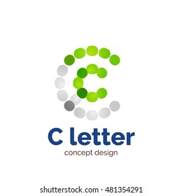 Vector modern minimalistic dotted letter concept logo template, abstract business icon