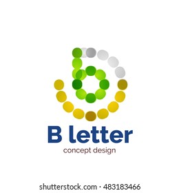 Vector modern minimalistic dotted letter concept logo template, abstract business icon