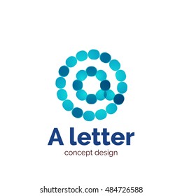 Vector moderno minimalista diseño de letra punteada plantilla de logotipo, icono comercial abstracto
