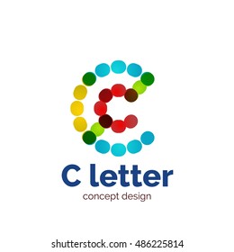 Vector moderno minimalista diseño de letra punteada plantilla de logotipo, icono comercial abstracto