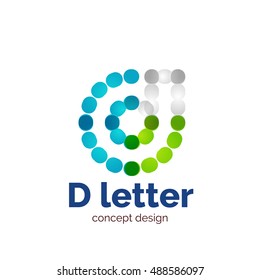 Vector modern minimalistic dotted letter concept logo template, abstract business icon