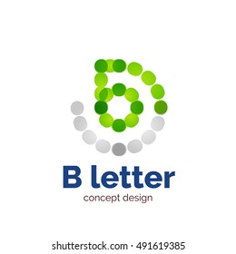 Vector modern minimalistic dotted letter concept logo template, abstract business icon