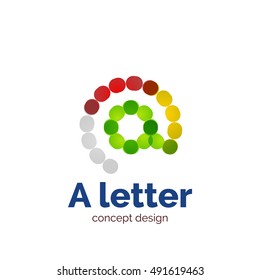 Vector modern minimalistic dotted letter concept logo template, abstract business icon