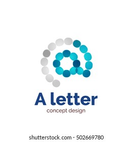 Vector moderno minimalista diseño de letra punteada plantilla de logotipo, icono comercial abstracto