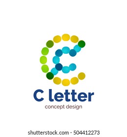 Vector moderno minimalista diseño de letra punteada plantilla de logotipo, icono comercial abstracto