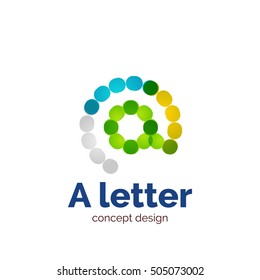 Vector moderno minimalista diseño de letra punteada plantilla de logotipo, icono comercial abstracto