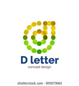 Vector moderno minimalista diseño de letra punteada plantilla de logotipo, icono comercial abstracto