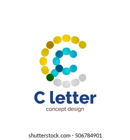 Vector modern minimalistic dotted letter concept logo template, abstract business icon