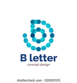 Vector modern minimalistic dotted letter concept logo template, abstract business icon