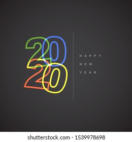 Vector Moderno minimalista Feliz año nuevo 2020