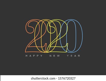 Vector Modern minimalistic Happy new year card