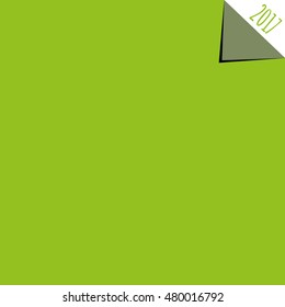 Vector modern minimalistic Happy New Year (2017) green celebration card - green styled version, eps stock image.