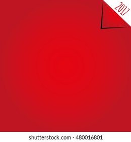 Vector modern minimalistic Happy New Year (2017) vintage red celebration card - vintage red styled version, eps stock image.