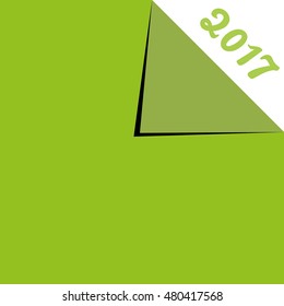 Vector modern minimalistic Happy New Year (2017) green celebration card - green styled version, eps stock image.