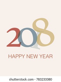 Vector Modern minimalistic Happy new year 2018 greeting card