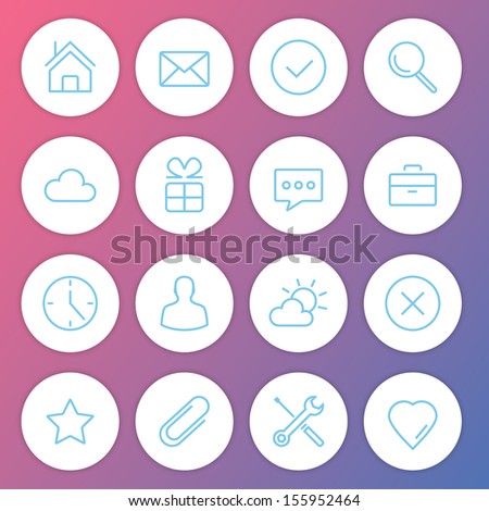 Vector Modern Minimalistic Icons Set 