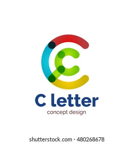 Vector modern minimalistic letter C concept logo template, abstract business icon