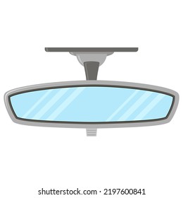 Vector modern mirror car icon view from inside illustration isolated on white background.