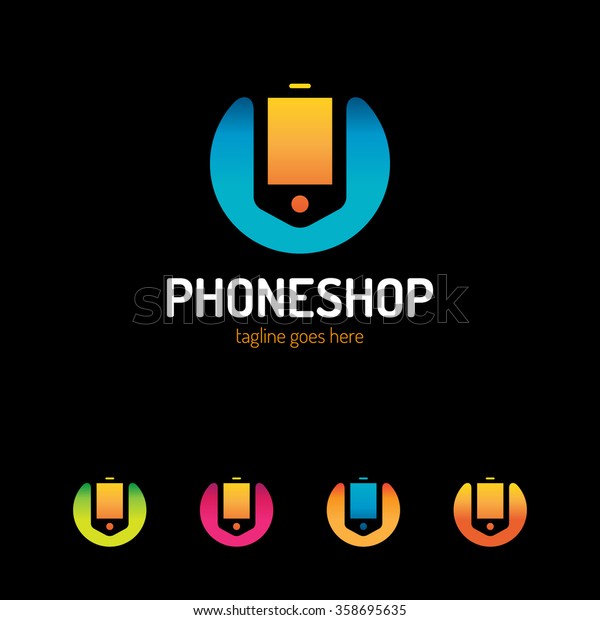 Vector Modern Mobile Phones Store Logotype Stock Vector Royalty