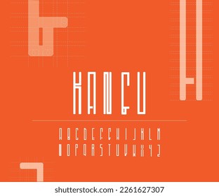 Vector and modern modular typeface