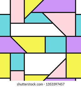 vector modern mondrian art style seamless pattern