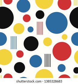 vector modern mondrian art style seamless pattern