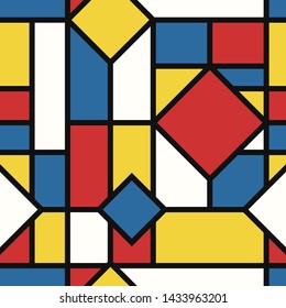 vector modern mondrian art style seamless pattern