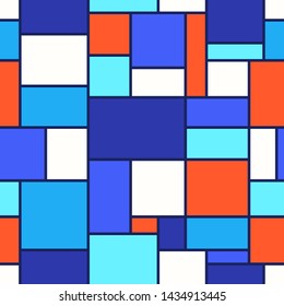 vector modern mondrian art style seamless pattern