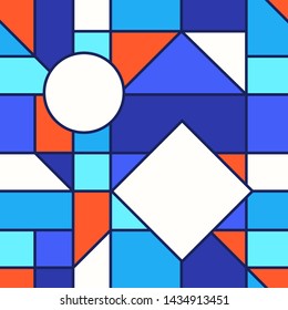 vector modern mondrian art style seamless pattern