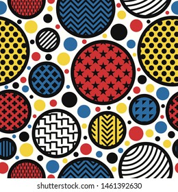 vector modern mondrian art style seamless pattern