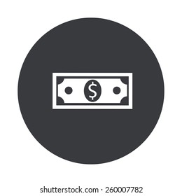 Vector modern money gray circle icon on white background