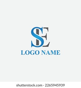 Vector modern monogram initial letter SE logo design template