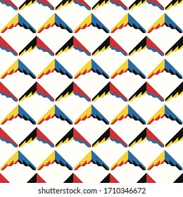 vector modern multi 3 dimension arrow seamless pattern on white
