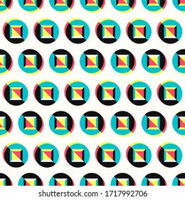 vector modern multi circle overlap seamless pattern on white