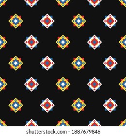 vector modern multi square overlapped seamless pattern on black