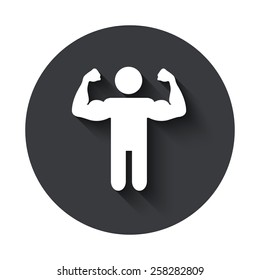 Vector modern muscle gray circle icon on white background