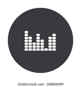 Vector modern music gray circle icon on white background