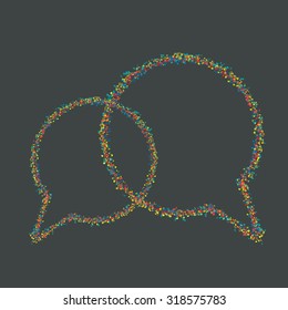 vector modern musical bubble speech background with place for your text