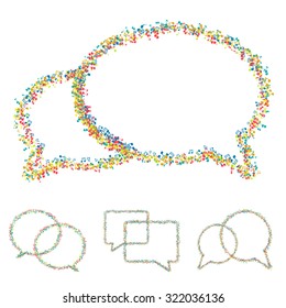 vector modern musical bubble speech set with place for your text