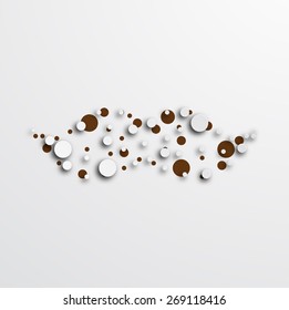 Vector modern mustache icon on white background. circle stile