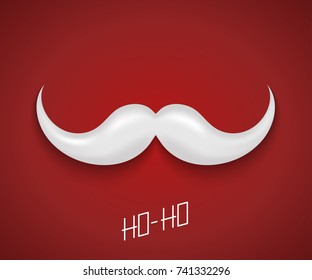 vetor moderno bigode santa ícone em fundo vermelho. Cartão postal de convite de Natal ou feliz ano novo.