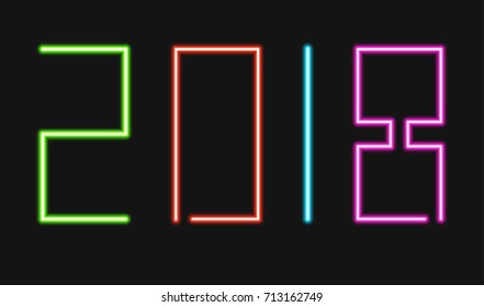 vector modern neon 2018 happy new year background