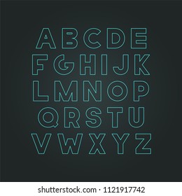 Vector modern neon font - creative design, trendy english alphabet.
