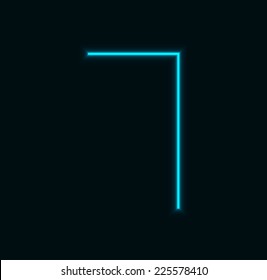 Vector modern neon number on black background. Eps10