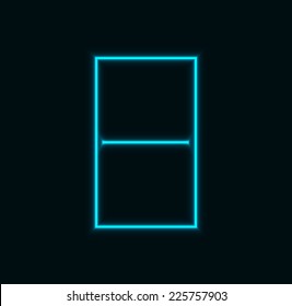 Vector modern neon number on black background. Eps10