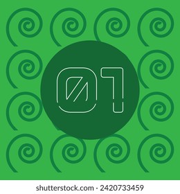 Vector Modern number 01 Green Background